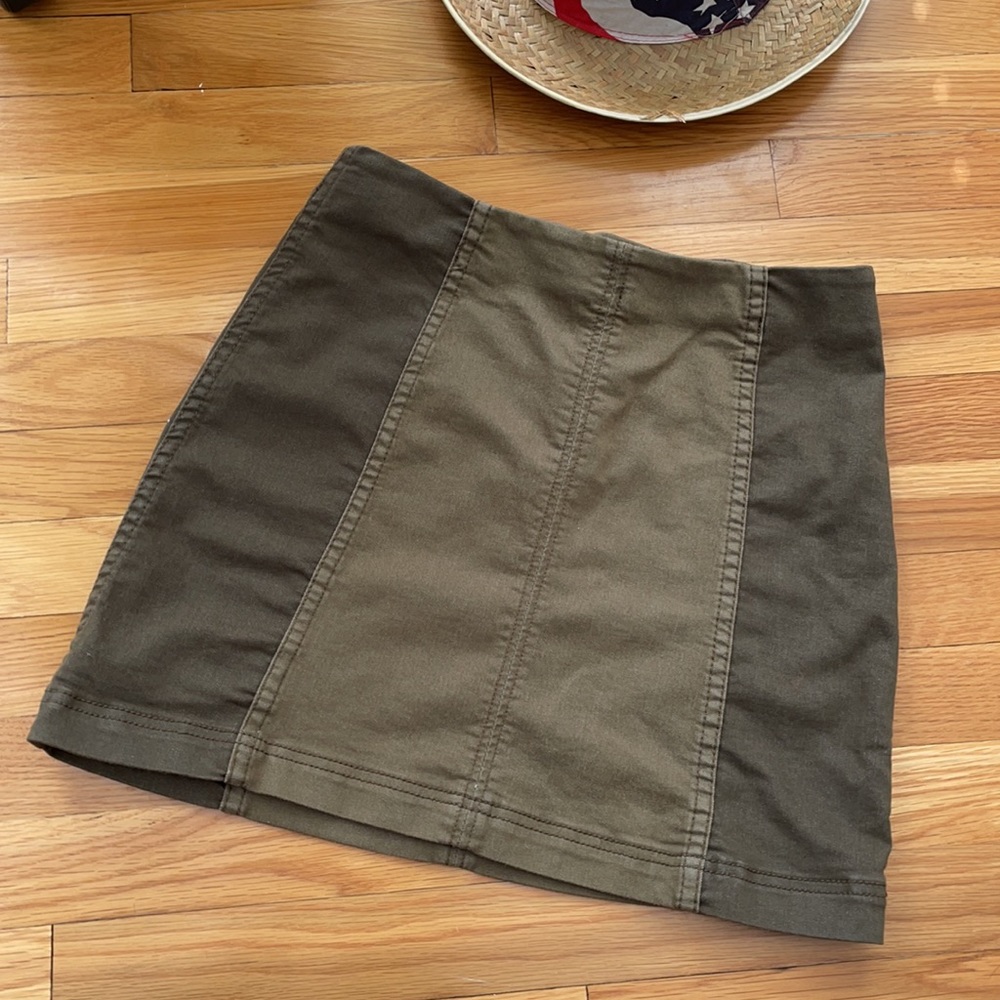Free People Olive Mini Skirt